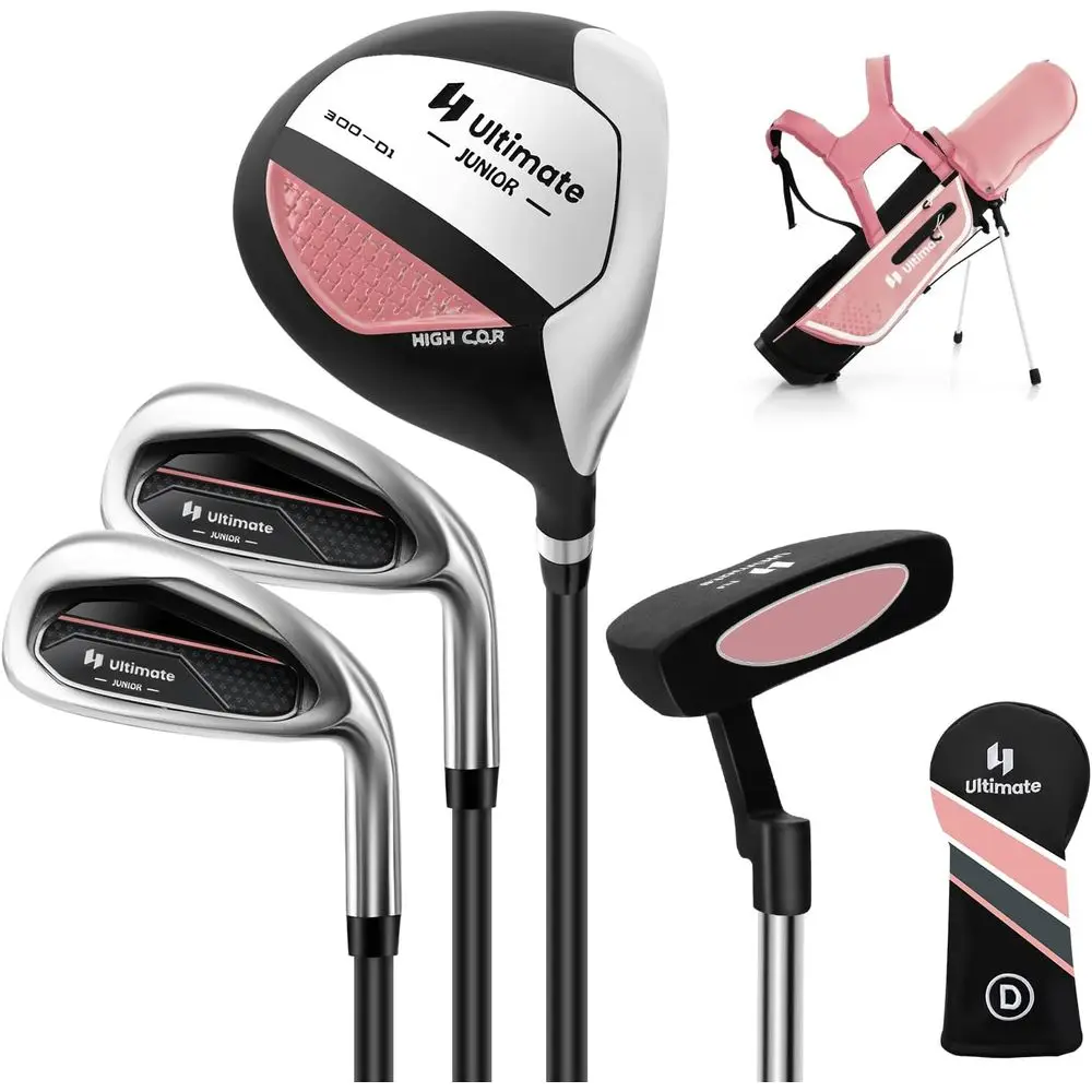 Golf Equipment Kids - ユースゴルフクラブセット（スタンドバッグ、レインカバー、練習用具付き）5歳～13歳のお子様向け