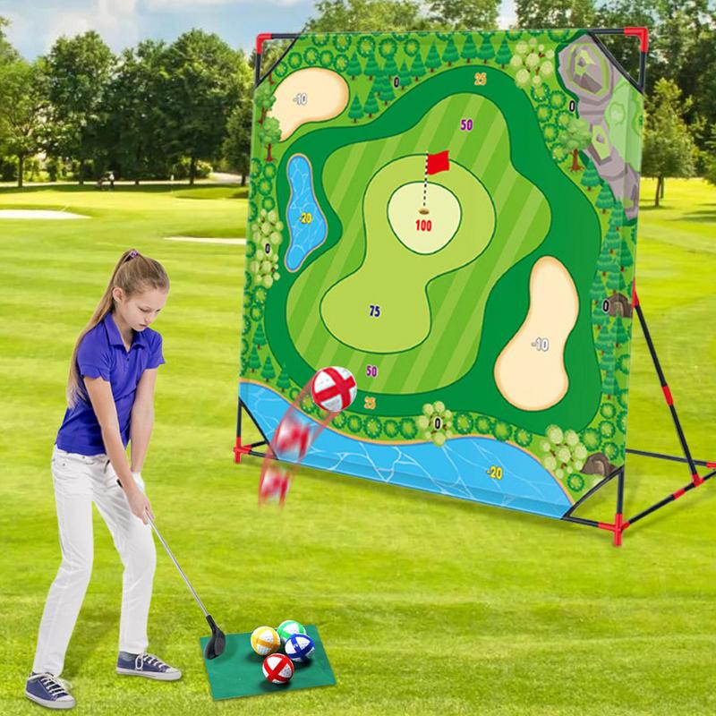 Golf Equipment Kids - キッズバトルゴルフセット ポータブルゴルフゲーム チップ練習用 耐候性 屋外遊具 家族向けパッティング