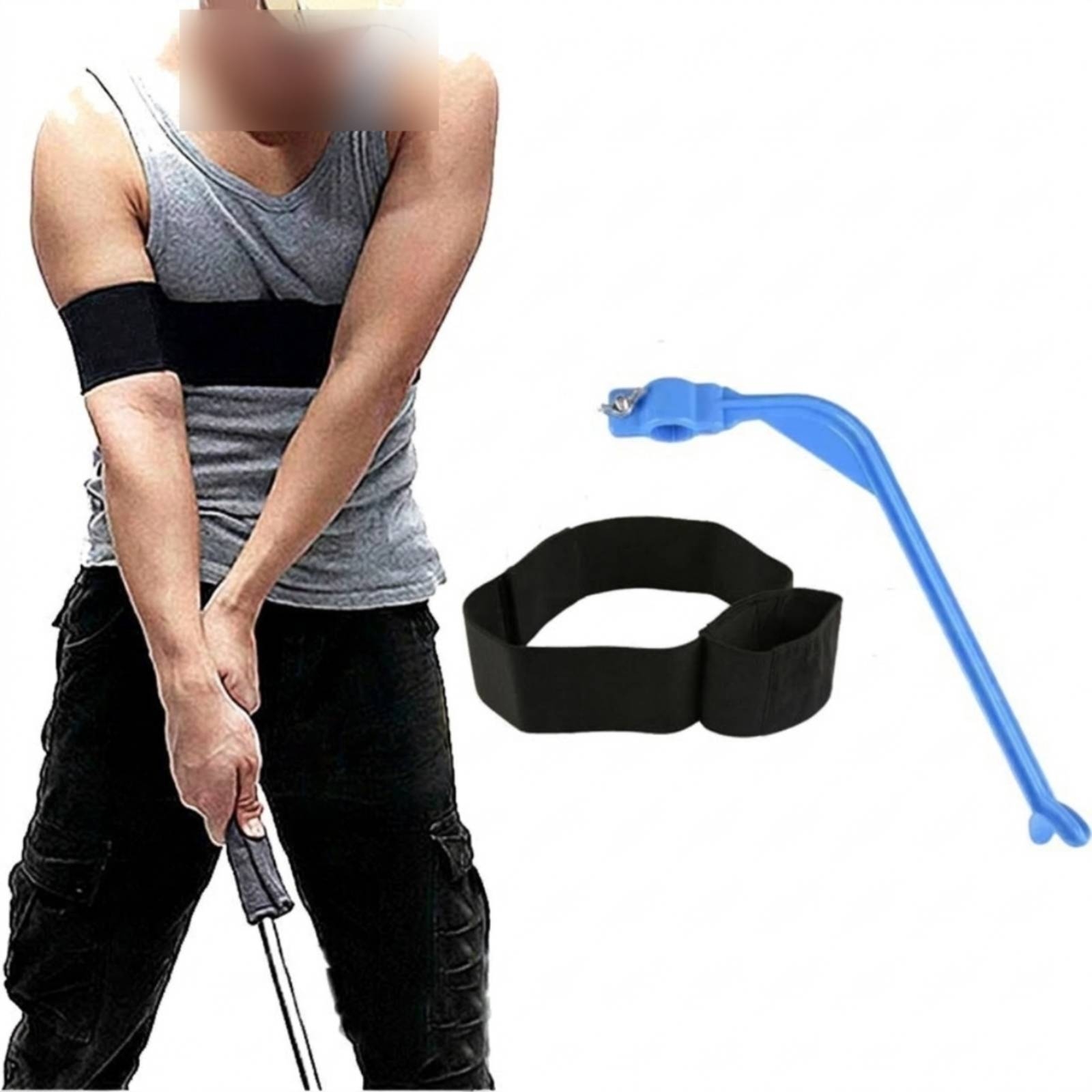 Training Aid Swing - ゴルフスイングトレーニング補助ストラップ ポータブルゴルフスイングトレーニング補助矯正ストラップ ブラケット付き ウェアラブルアームコレクター 快適な装着感