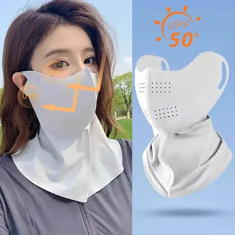 Golf Equipment Women - UV保護夏用ネックスカーフアイスシルクフェイスマスクカバー屋外用ラップカバースポーツサイクリング日焼け止め日焼け止め防塵