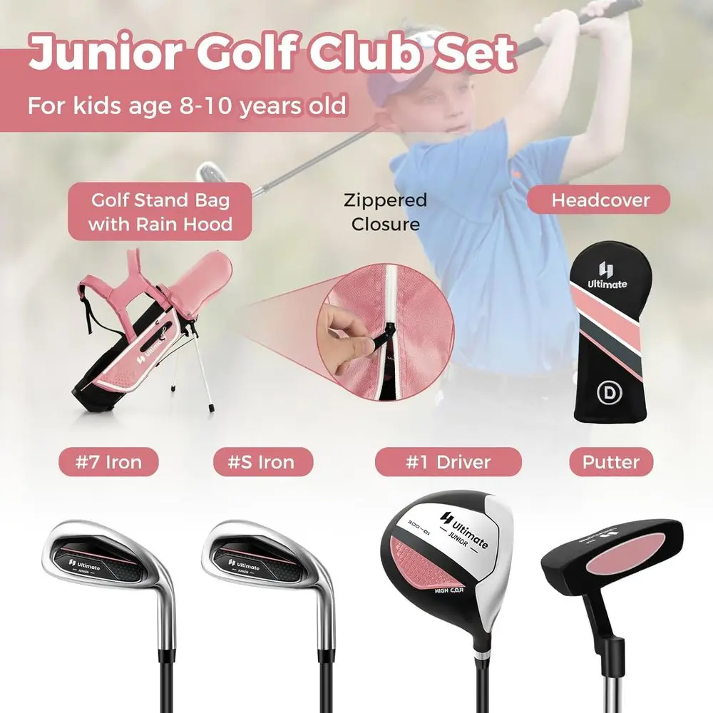 ユースゴルフクラブセット（スタンドバッグ、レインカバー、練習 - Golf Equipment Kids のレビューと価格