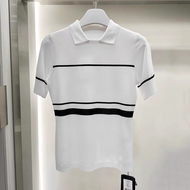 2026 新しい女性ゴルフポロシャツストライプニット半袖トッ - Golf Equipment Women のレビューと価格